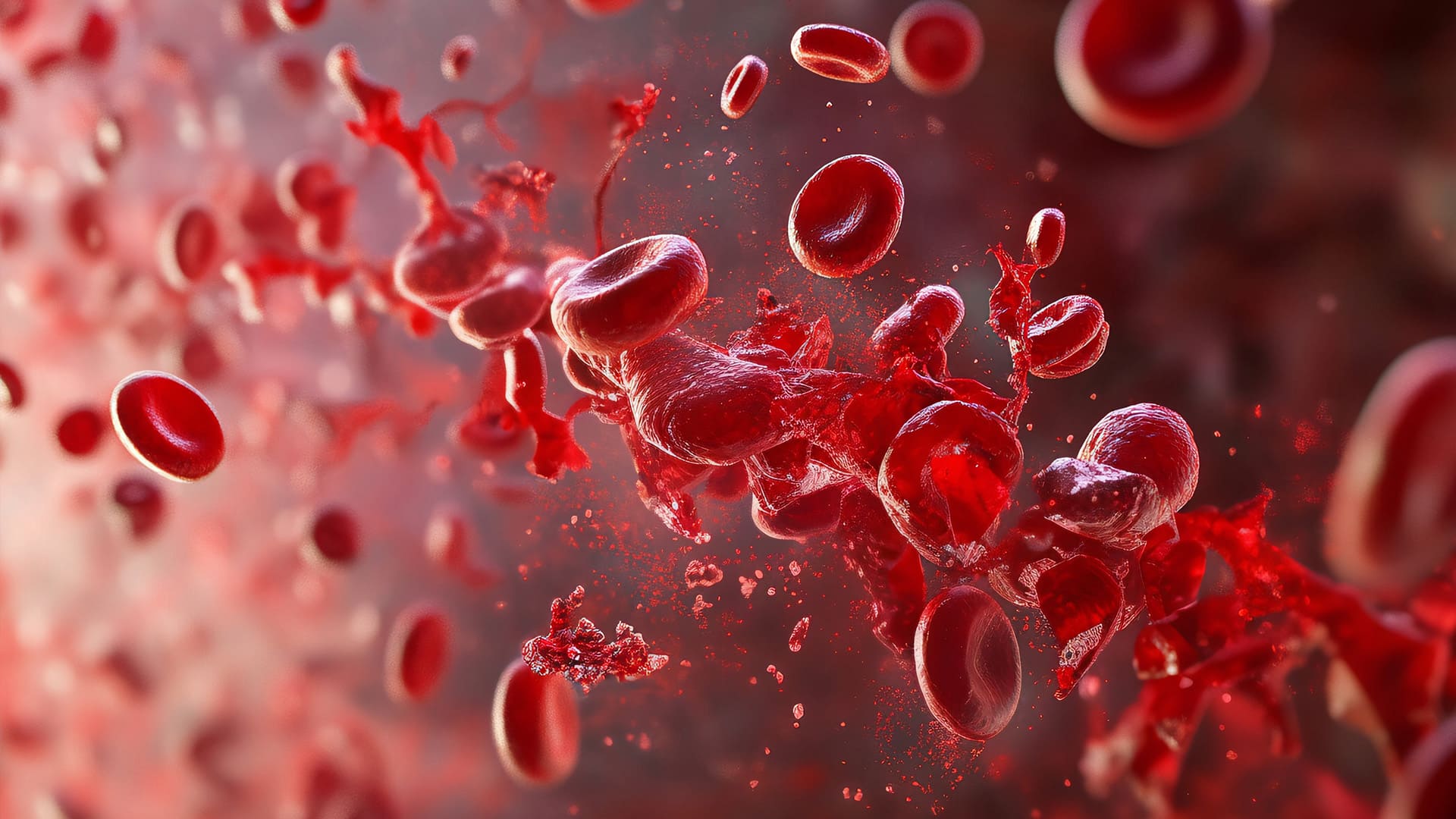 Globules rouges dans le sang illustrant les effets du sucre sur l’organisme